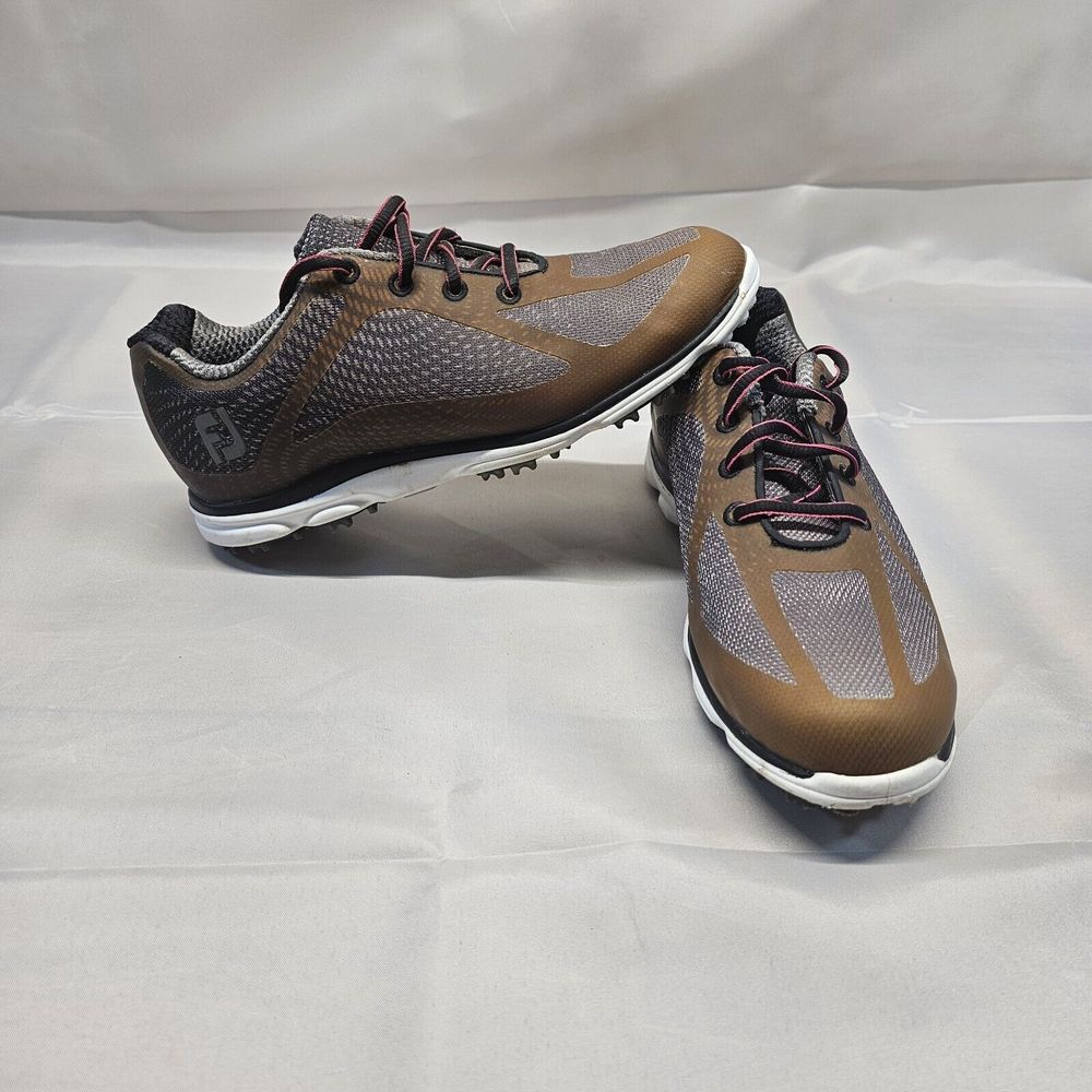 FootJoy Womens Empower 98003 Brown Gray Low Top Lace Up‎ Golf Athletic Shoes 6.5